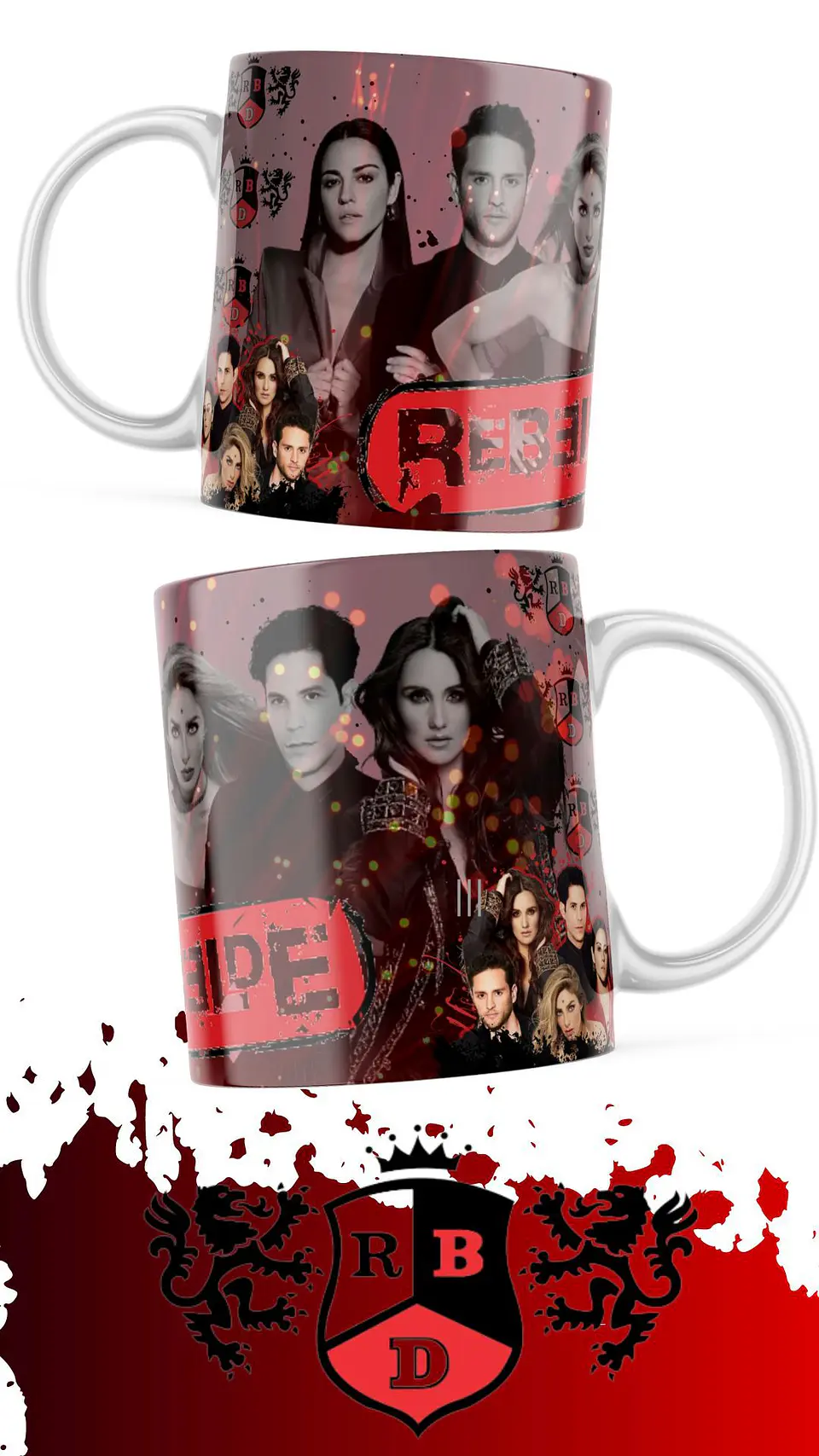 7 Artes para Caneca e Camisa Rebeldes RBD Arquivo em Jpg 1