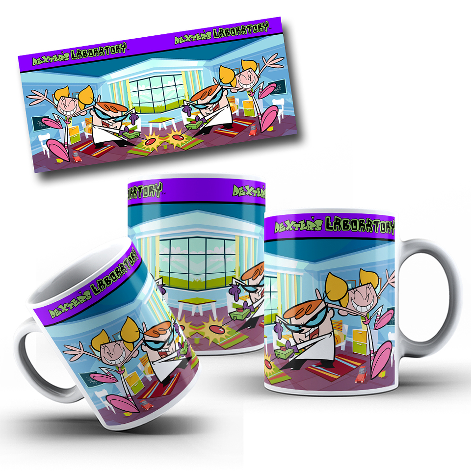 7 Artes para Caneca Laboratório Dexter Arquivo Editável 3