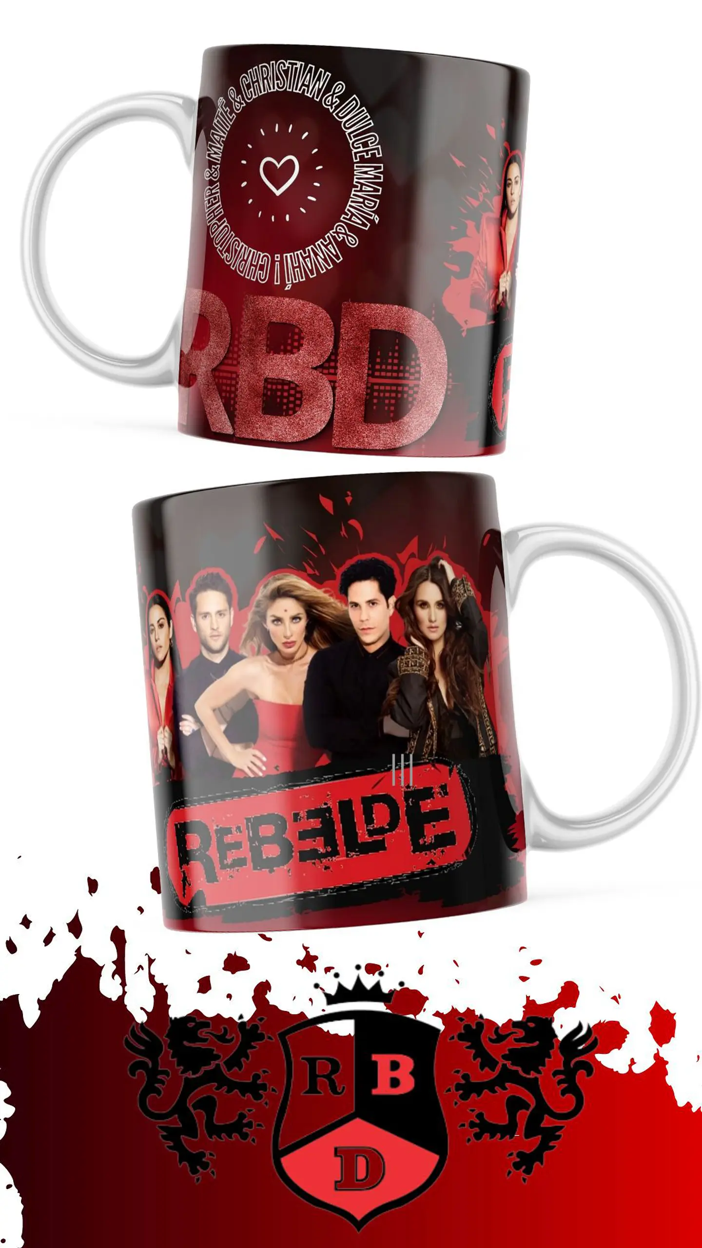 7 Artes para Caneca e Camisa Rebeldes RBD Arquivo em Jpg 2