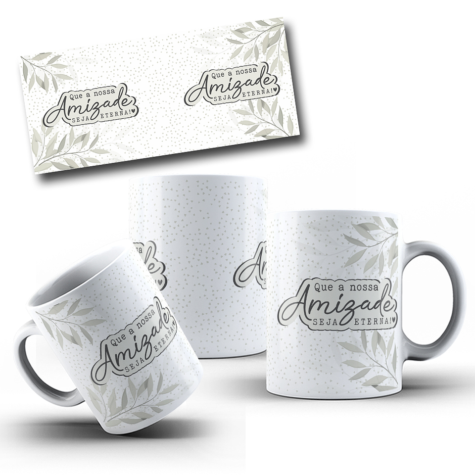 8 Artes para Caneca Amizade Amigos Arquivo Editável 3