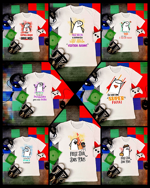 8 Artes para Camisa Flork Dia dos Pais Arquivo em Png