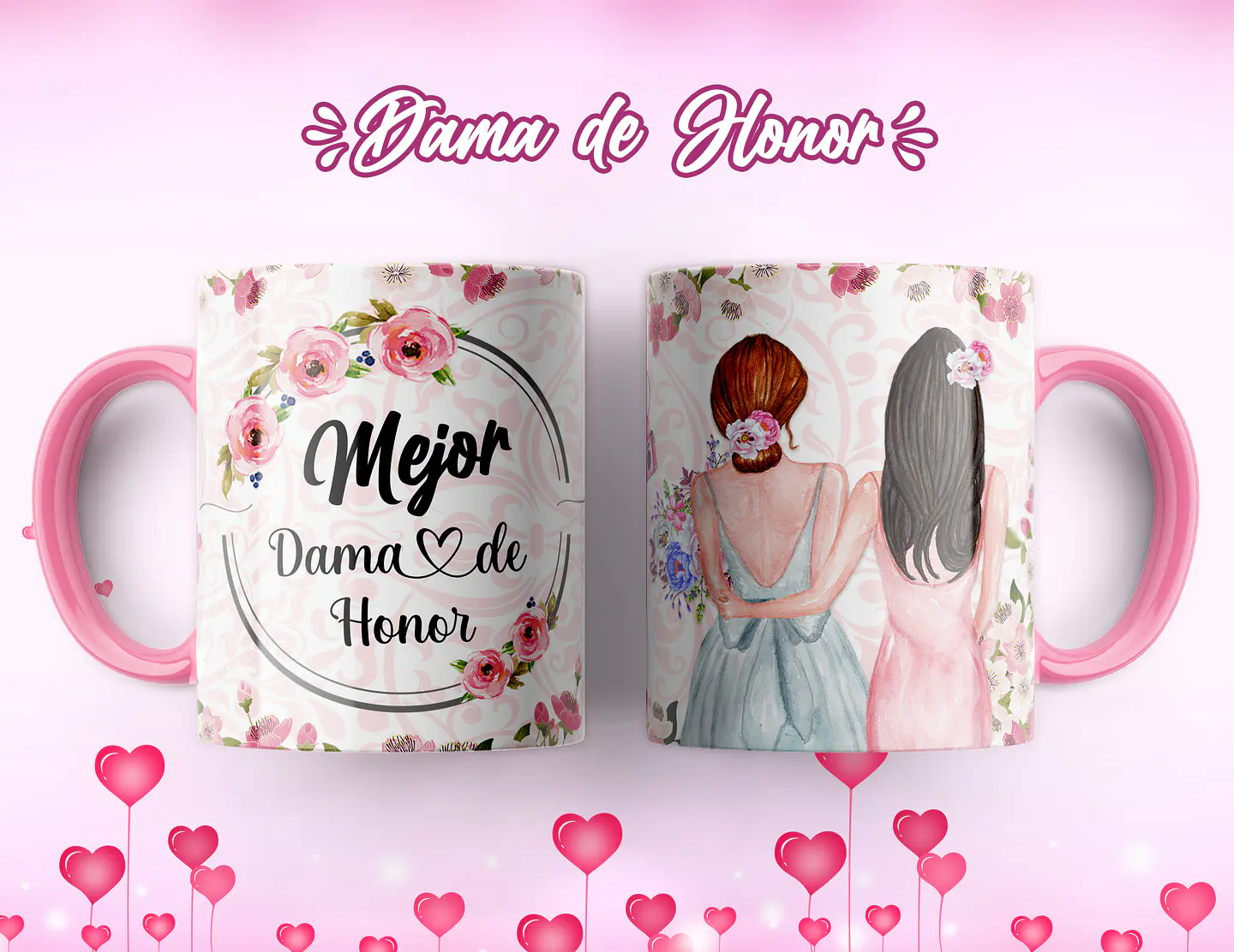 7 Artes para Caneca Dama de Honrra Arquivo Editável 5