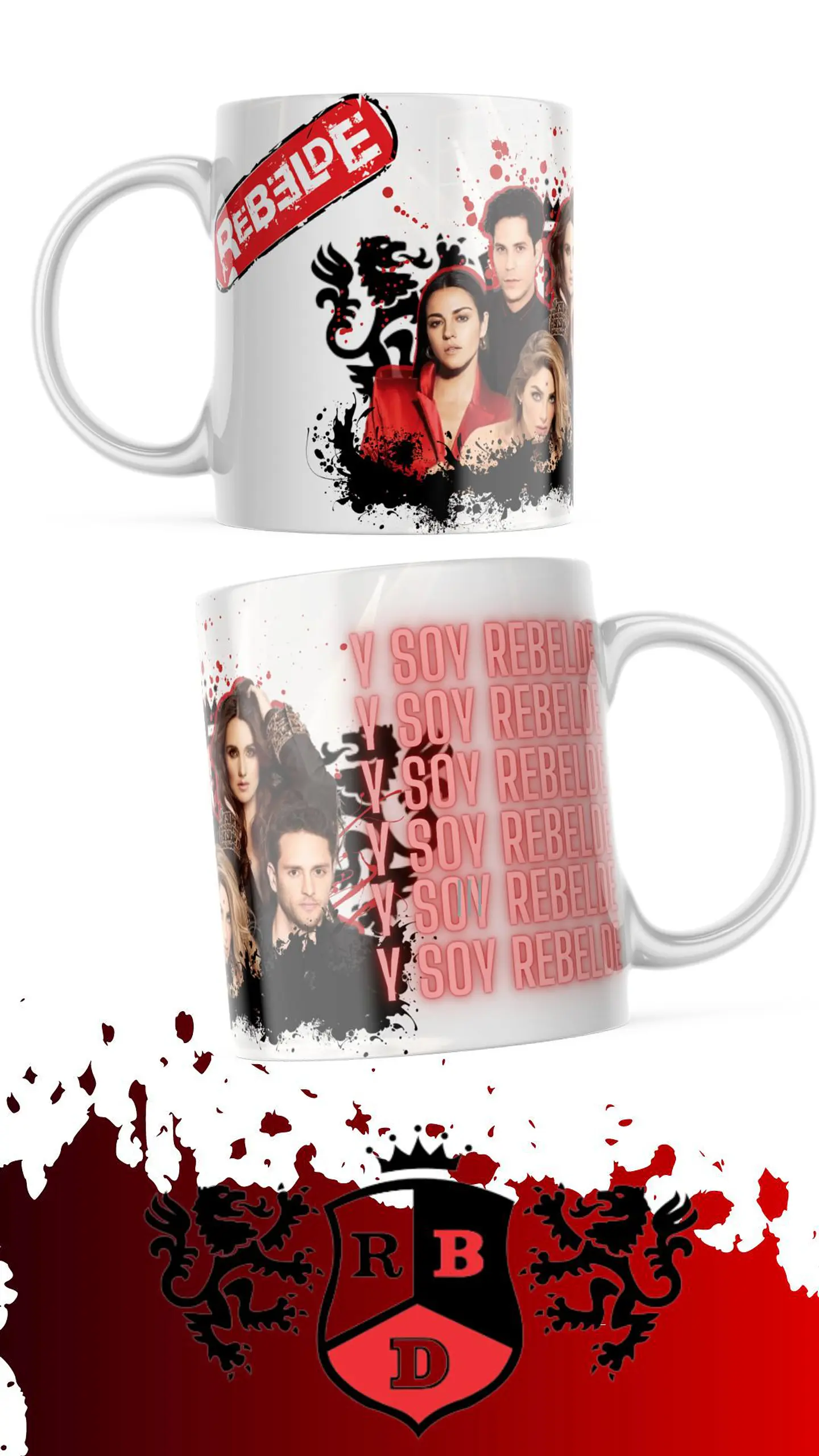 7 Artes para Caneca e Camisa Rebeldes RBD Arquivo em Jpg 4