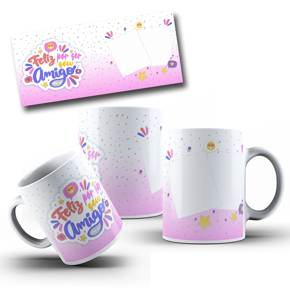 8 Artes para Caneca Amizade Amigos Arquivo Editável 4