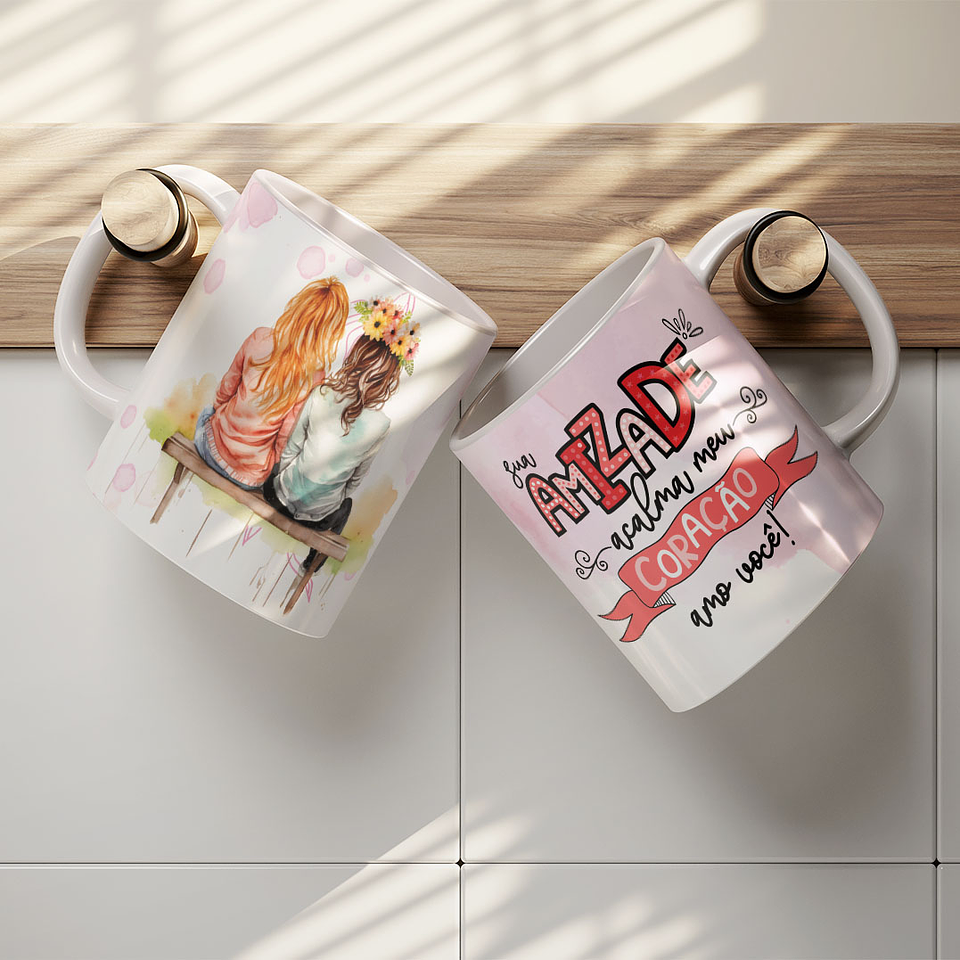 8 Artes para Caneca Amizade Amigas Arquivo Editável   4