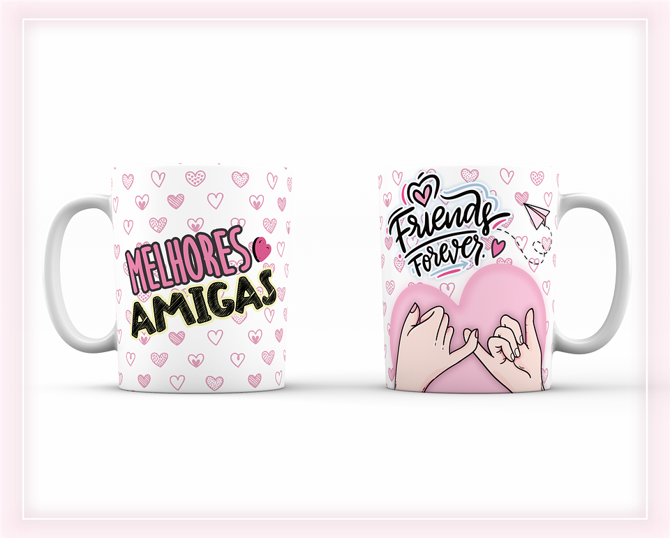 8 Artes para Caneca Amizade Amigas Arquivo Editável  3