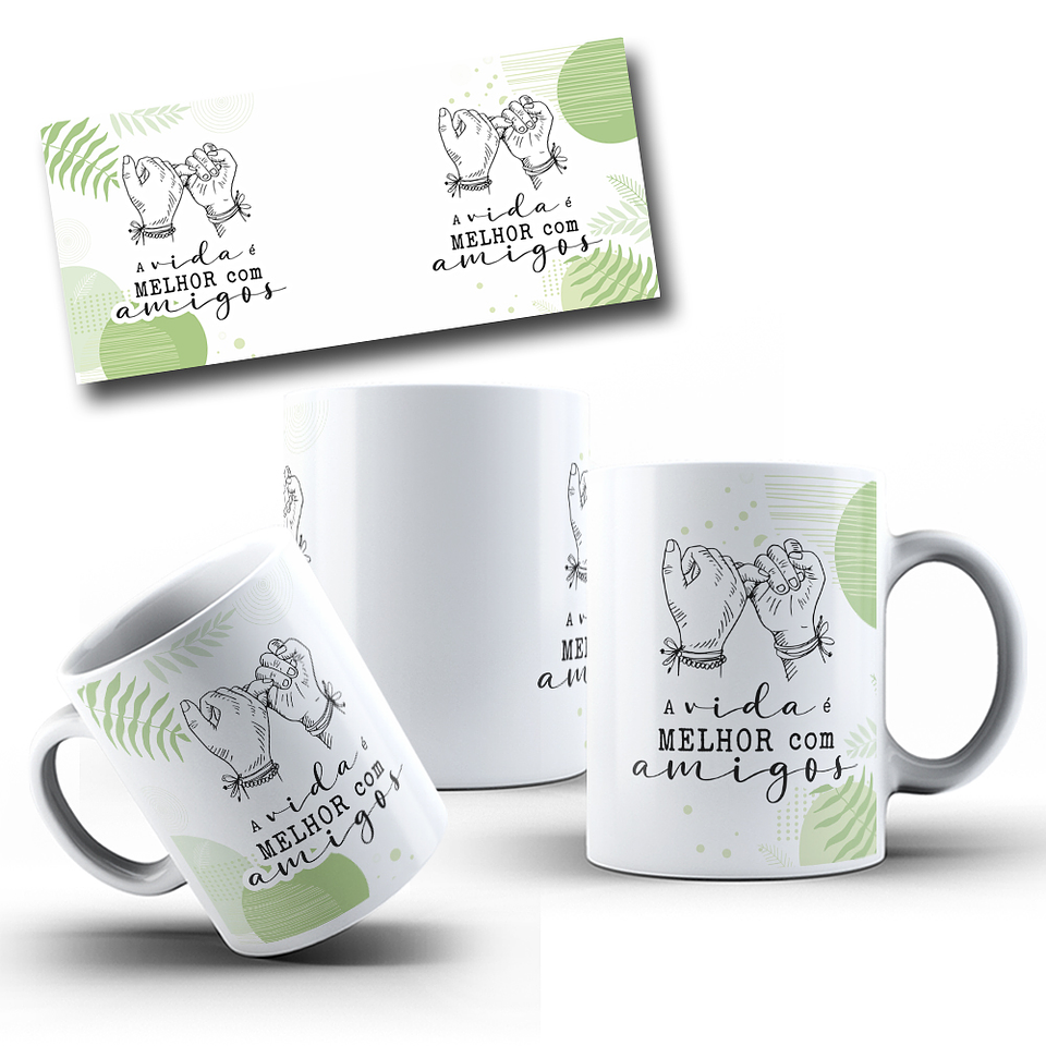 8 Artes para Caneca Amizade Amigos Arquivo Editável 7