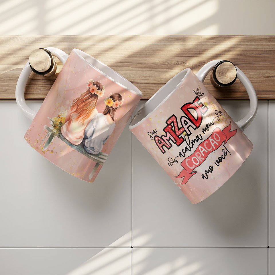 8 Artes para Caneca Amizade Amigas Arquivo Editável   6