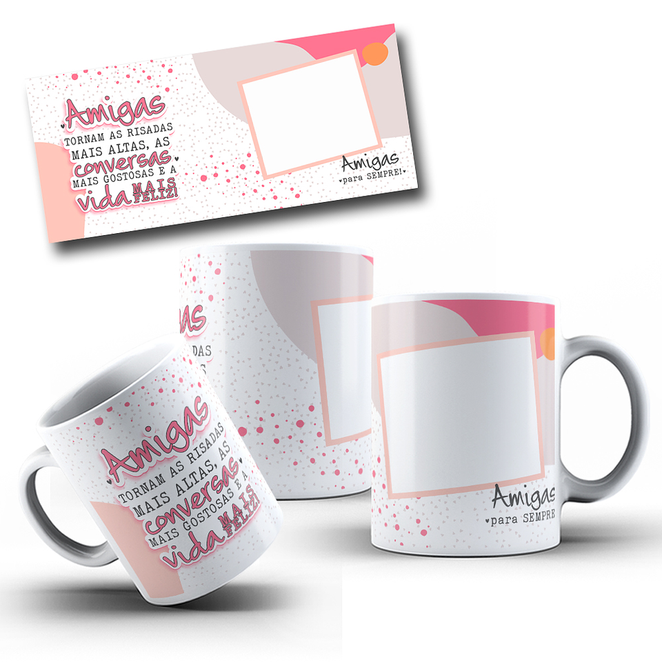 8 Artes para Caneca Amizade Amigos Arquivo Editável 8
