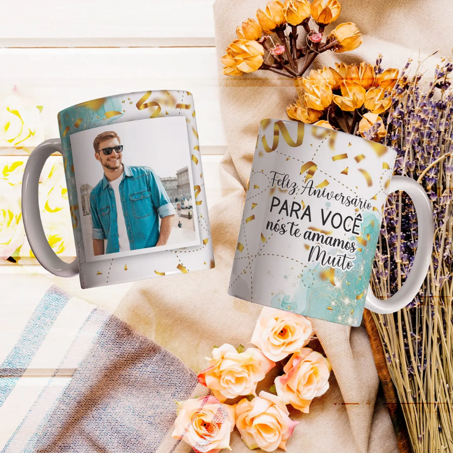 8 Artes para Caneca Feliz Aniversário Arquivo Editável 6
