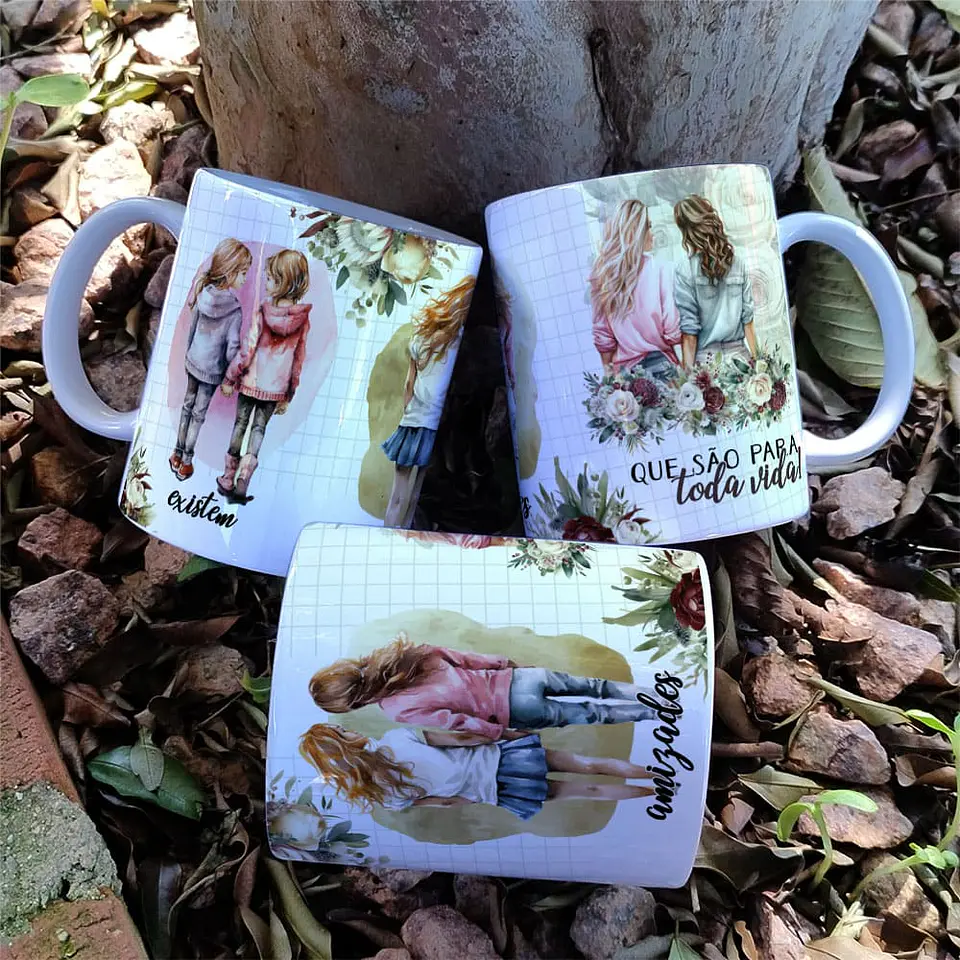 8 Artes para Caneca Amizade Amigas Arquivo Editável   7