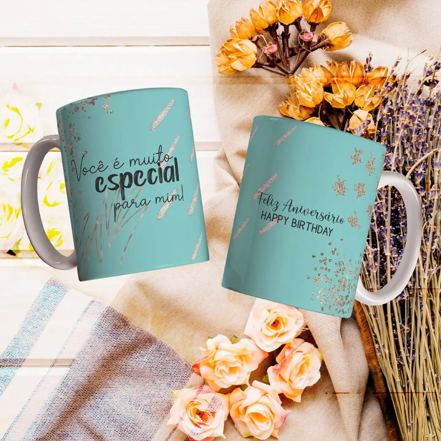 8 Artes para Caneca Feliz Aniversário Arquivo Editável 8