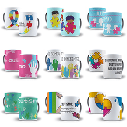 30 Artes para Caneca Autismo Arquivo em Jpg