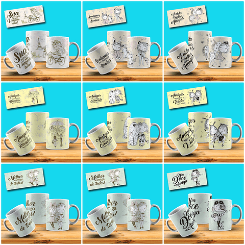 33 Artes para Caneca Amizade Amigos Arquivo em Jpg