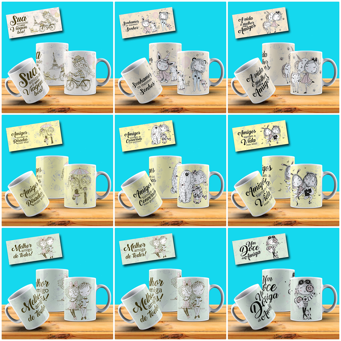 33 Artes para Caneca Amizade Amigos Arquivo em Jpg 1