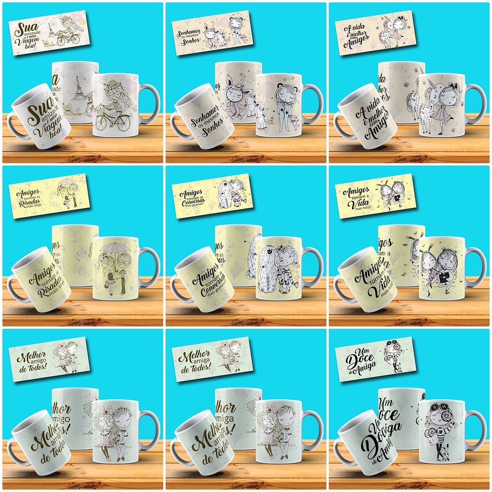 33 Artes para Caneca Amizade Amigos Arquivo em Jpg 1