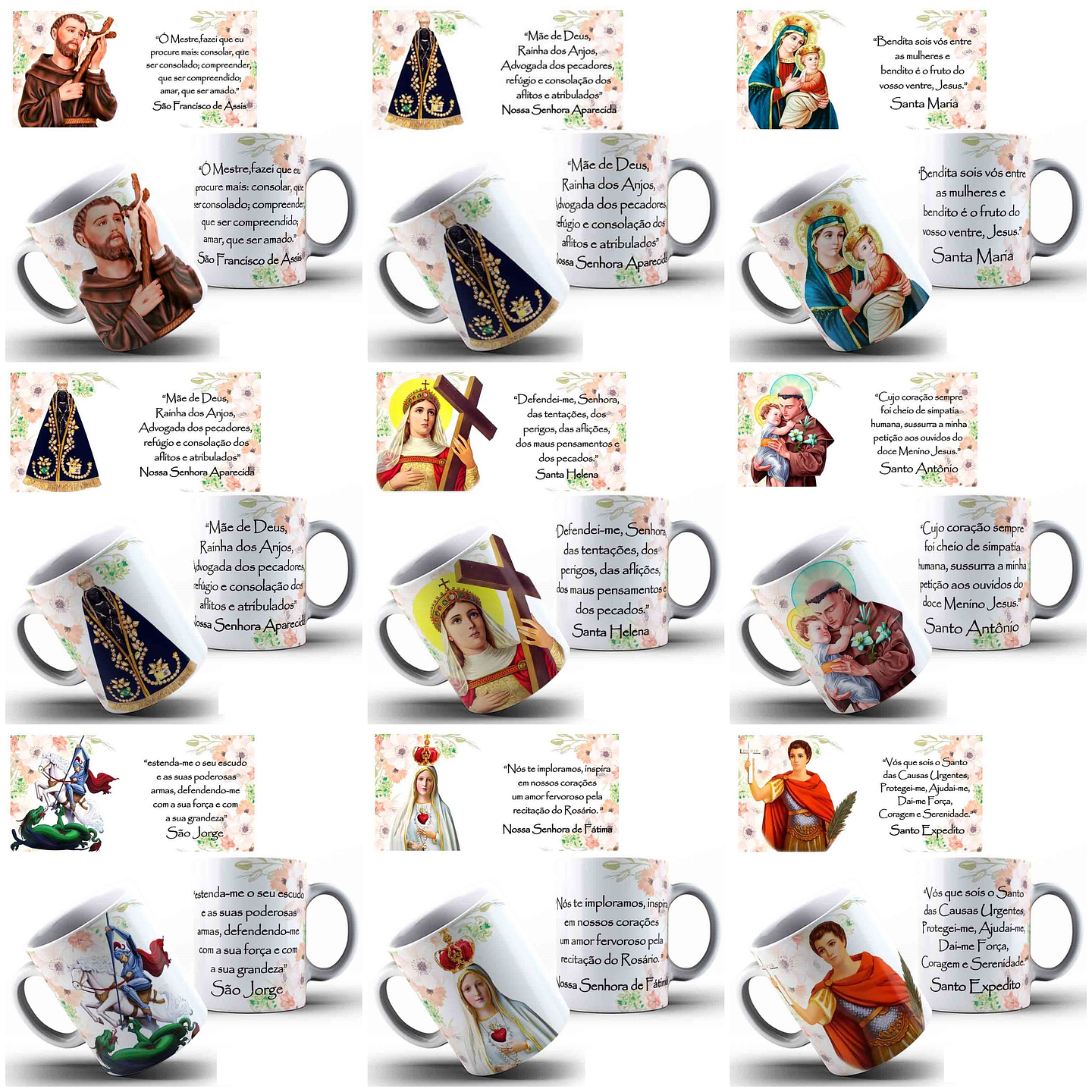 35 Artes para Caneca Santinhos Catolicos com Oração Arquivo Editável 3