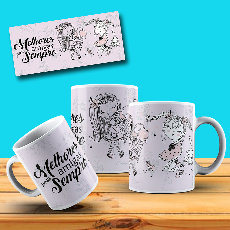 33 Artes para Caneca Amizade Amigos Arquivo em Jpg 7