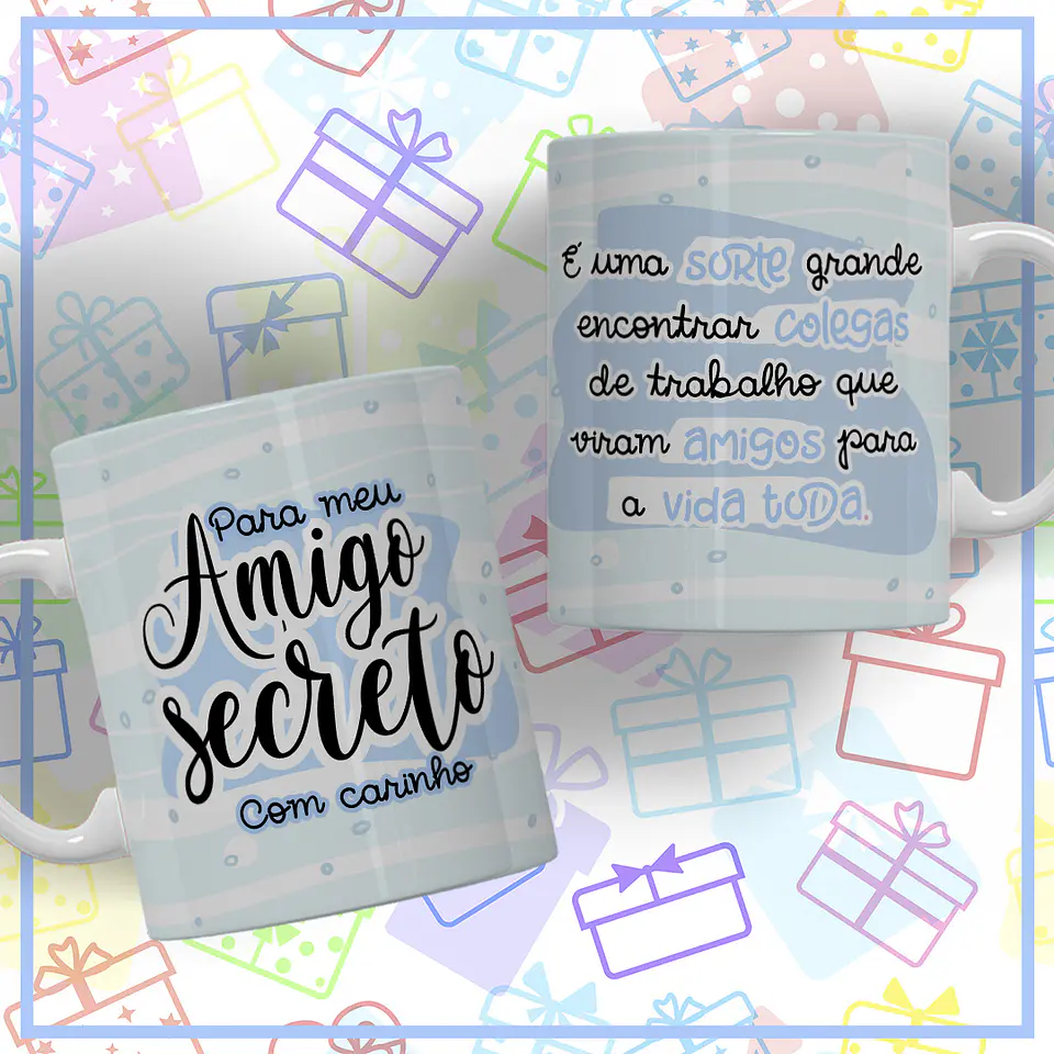 10 Artes para Caneca Amigo Secreto Arquivo Editável 3