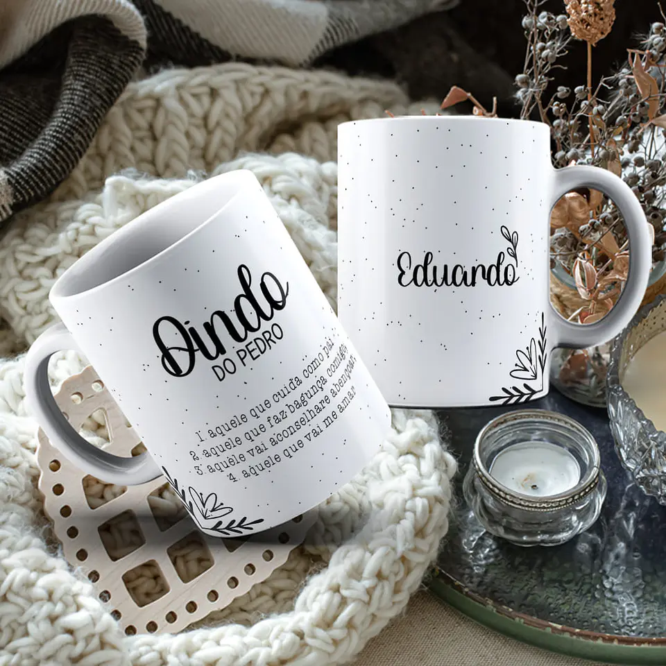 10 Artes para Caneca Convite Padrinhos Dindos Minimalista Arquivo Editável 3