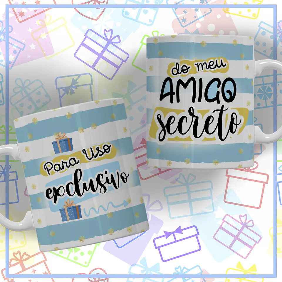 10 Artes para Caneca Amigo Secreto Arquivo Editável 5