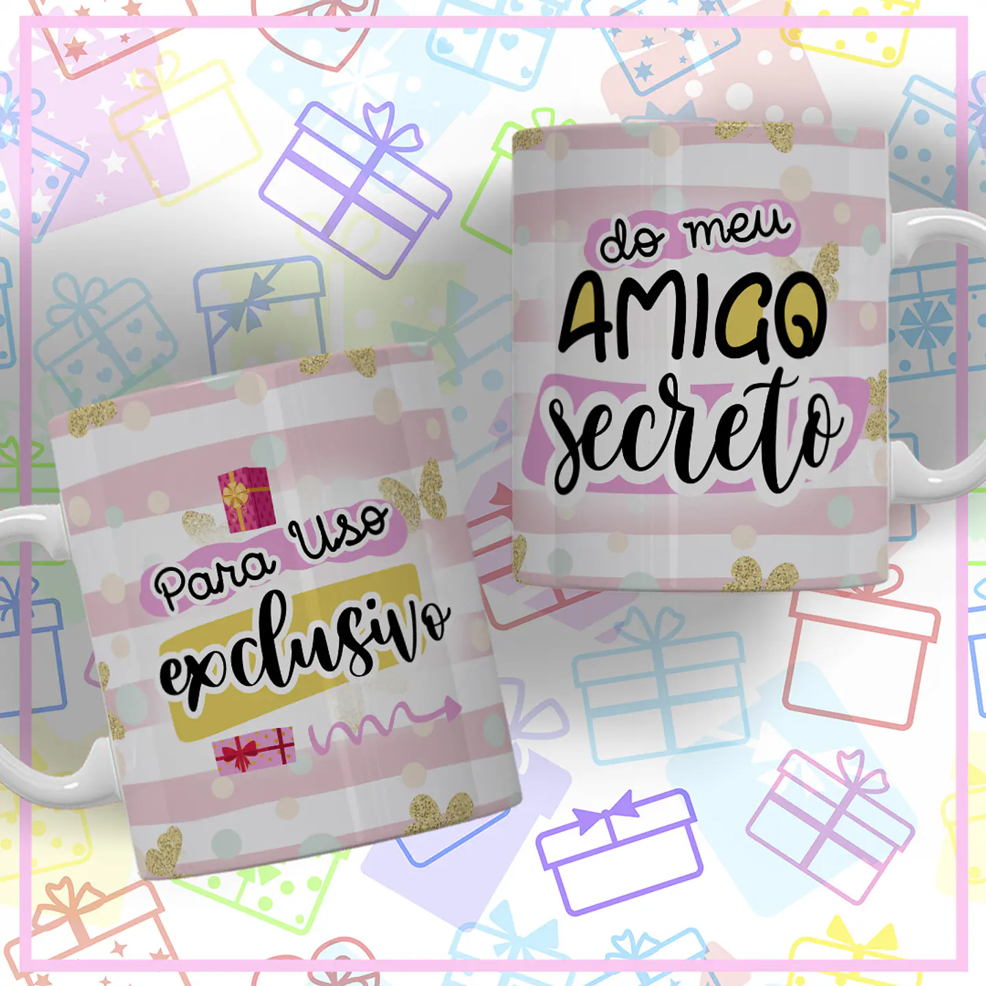 10 Artes para Caneca Amigo Secreto Arquivo Editável 6