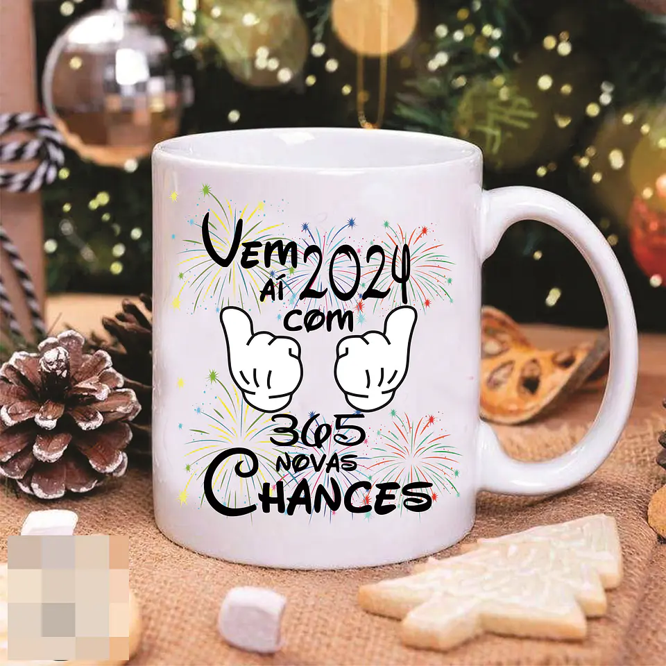 10 Artes para Caneca e Camisa Ano Novo Disney Mickey e Minnie Arquivo Editável 3
