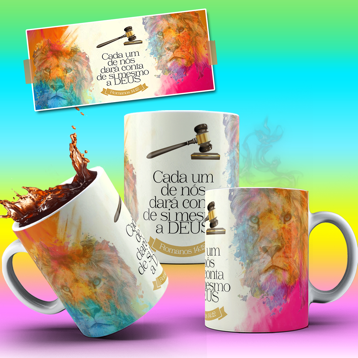 10 Artes para Caneca Leão de Judá Arquivo em Jpg 2