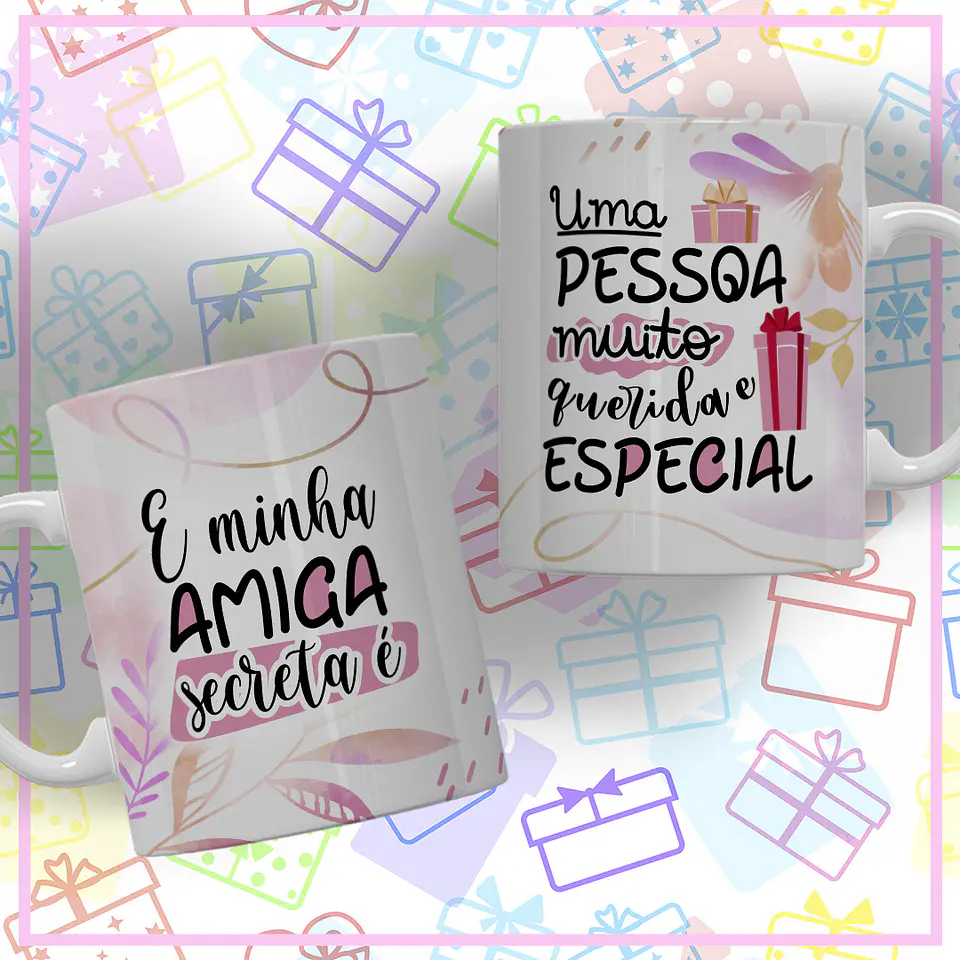 10 Artes para Caneca Amigo Secreto Arquivo Editável 9