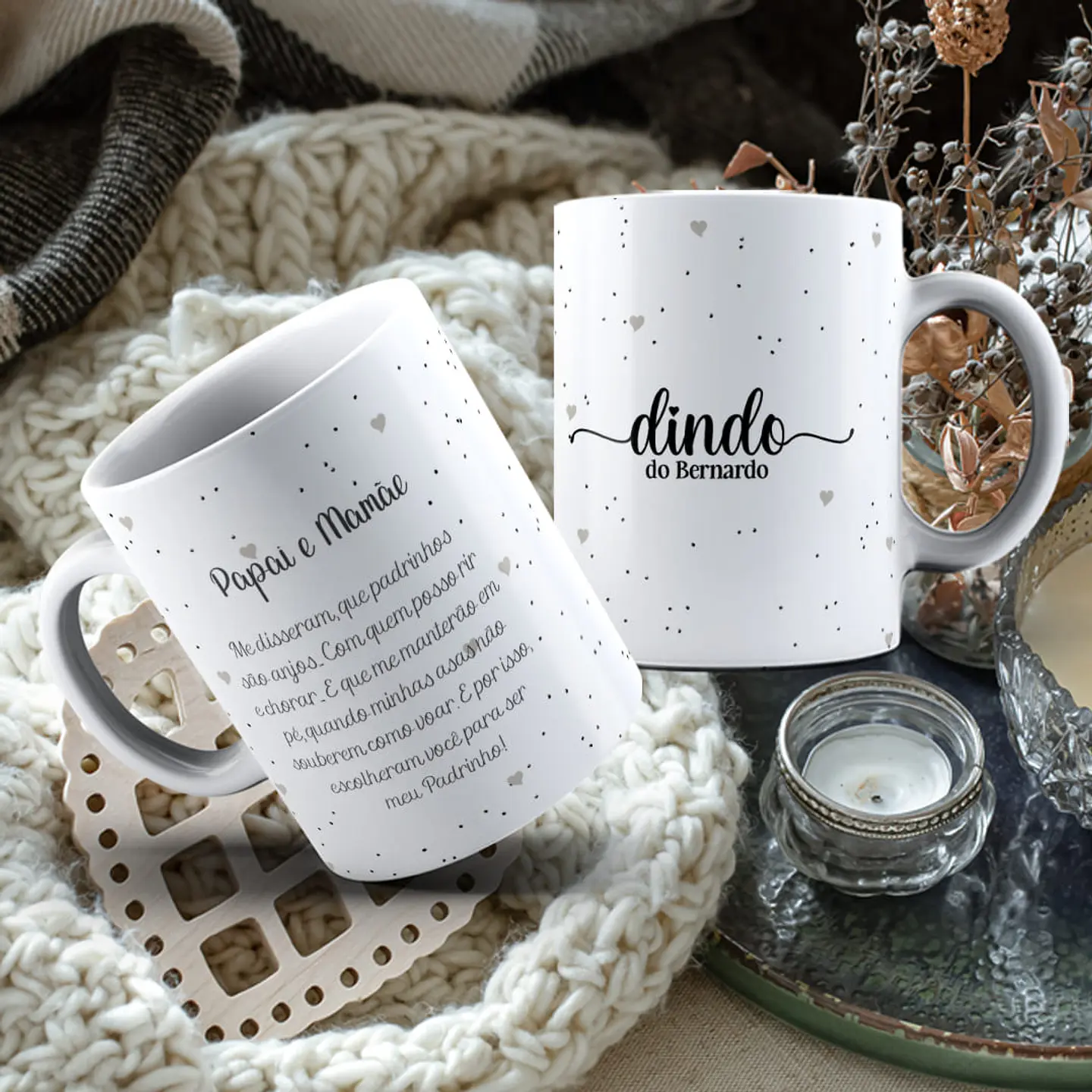 10 Artes para Caneca Convite Padrinhos Dindos Minimalista Arquivo Editável 9