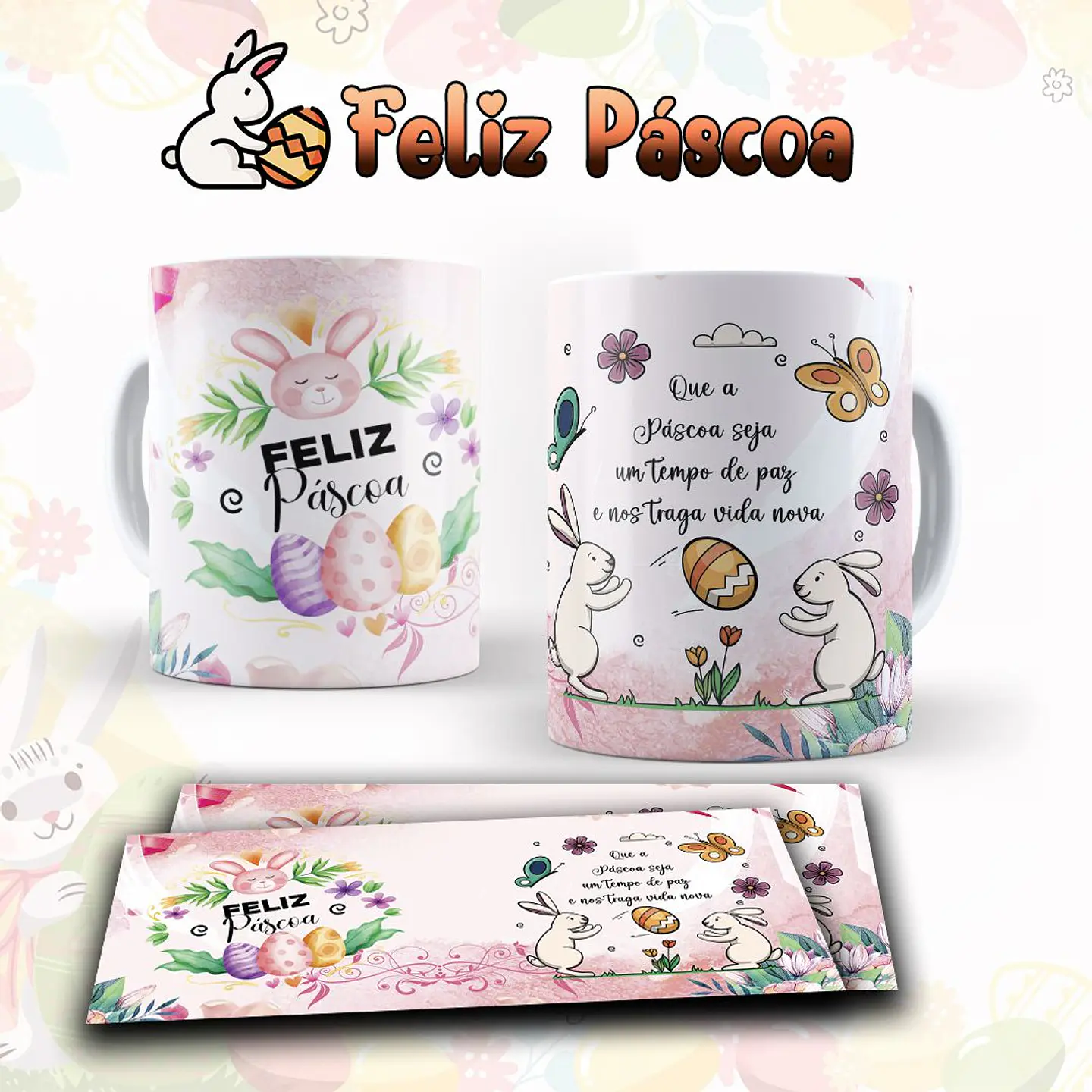 10 Artes para Caneca Páscoa Arquivo Editável  4