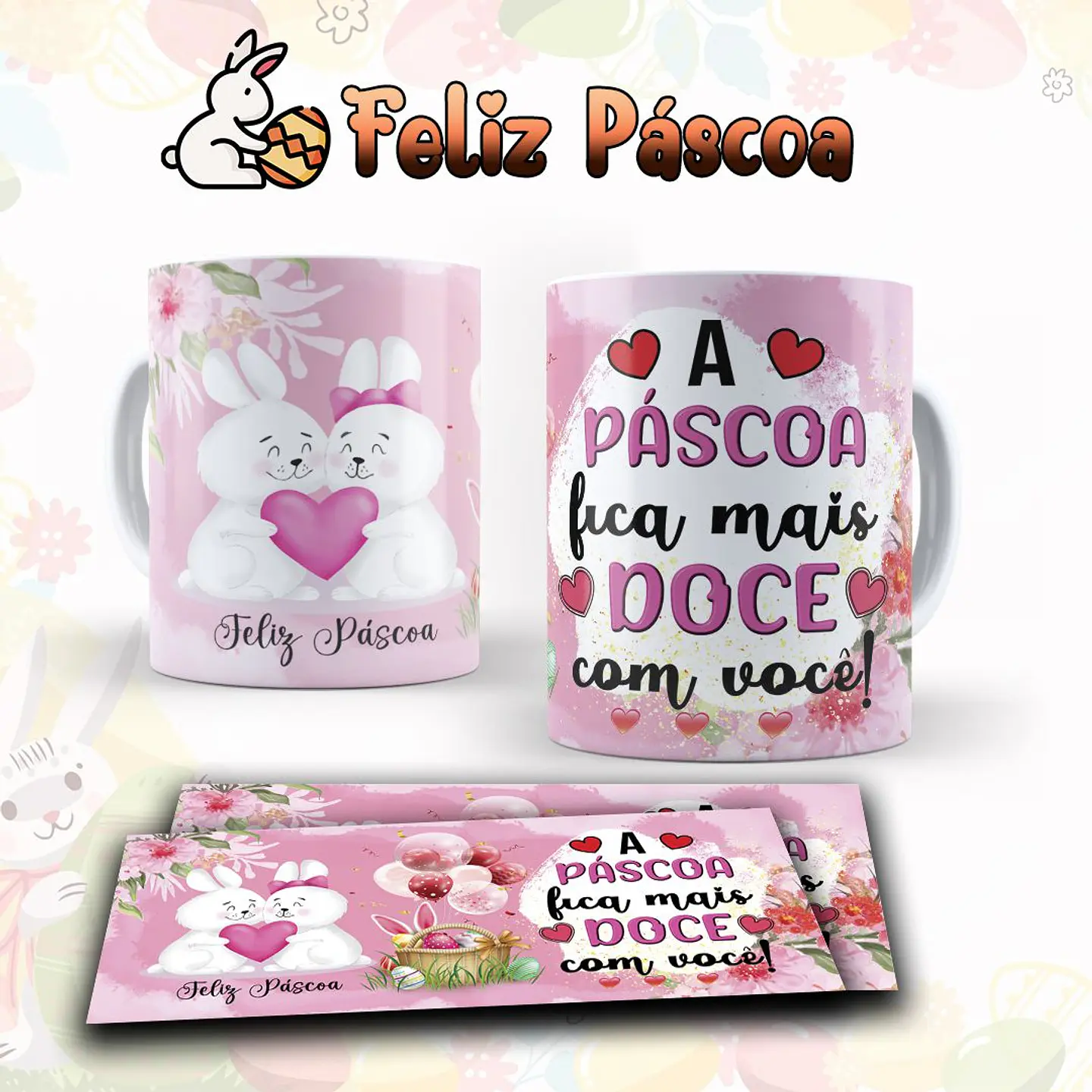 10 Artes para Caneca Páscoa Arquivo Editável  5