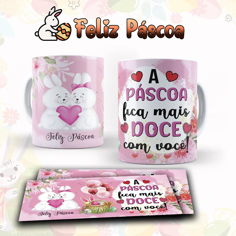 10 Artes para Caneca Páscoa Arquivo Editável  5