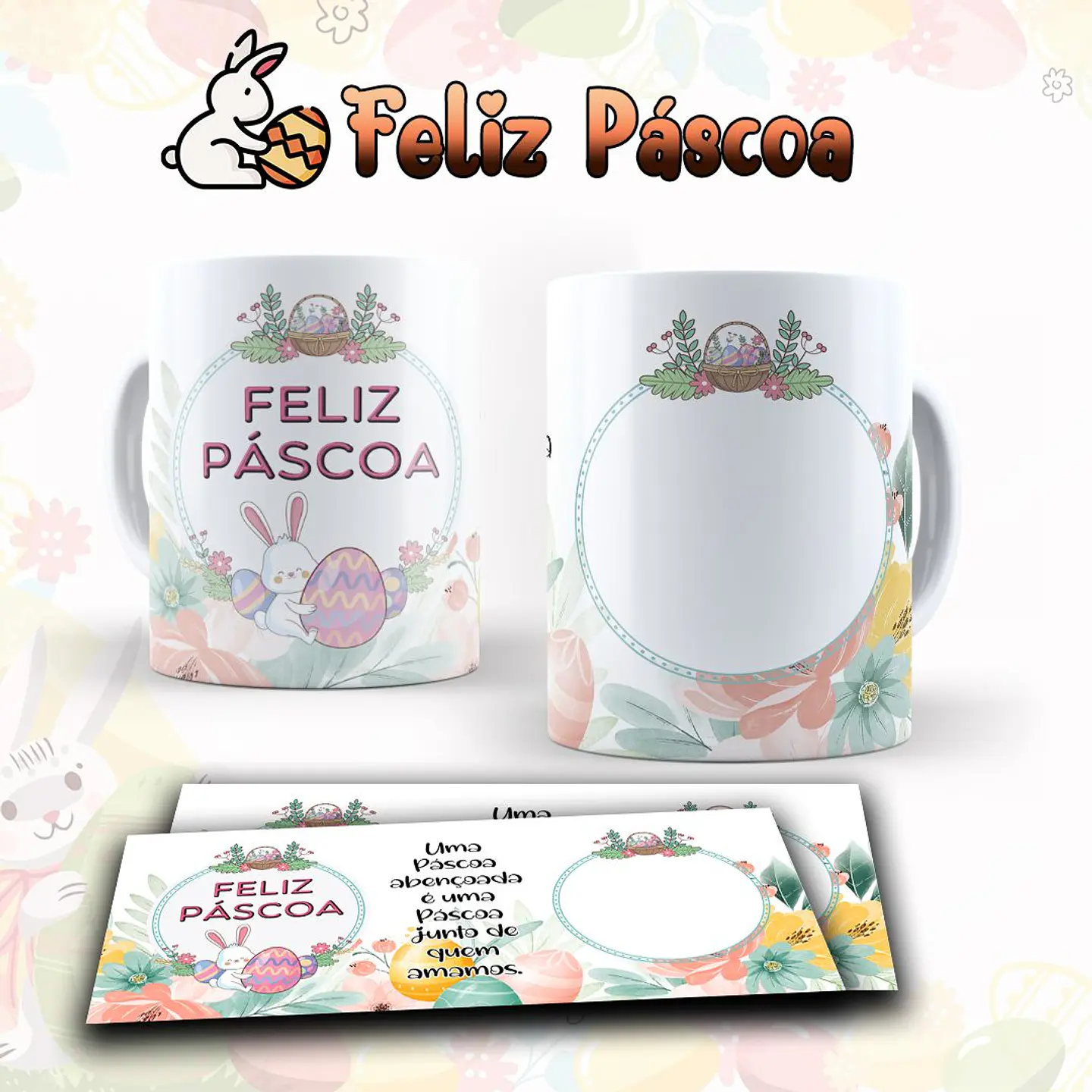 10 Artes para Caneca Páscoa Arquivo Editável  7