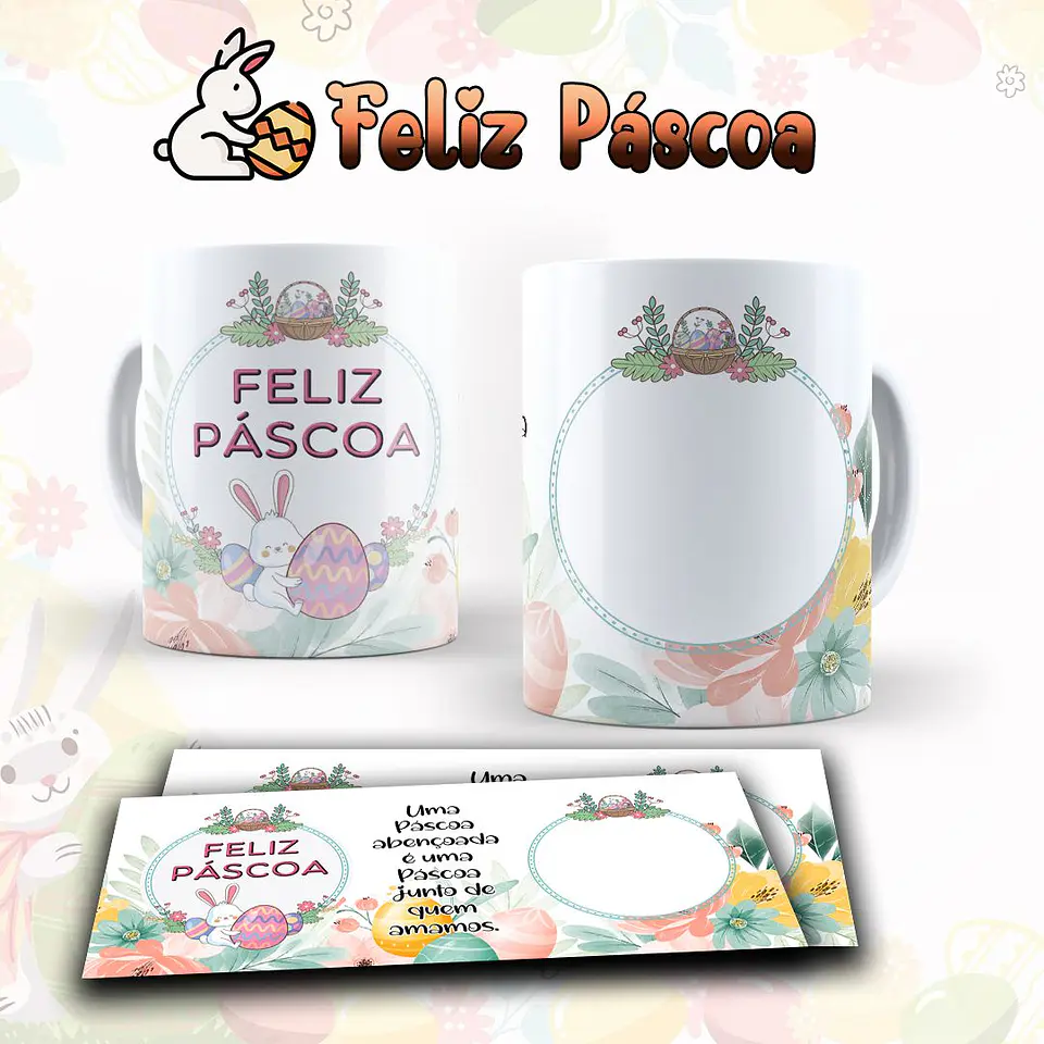 10 Artes para Caneca Páscoa Arquivo Editável  7
