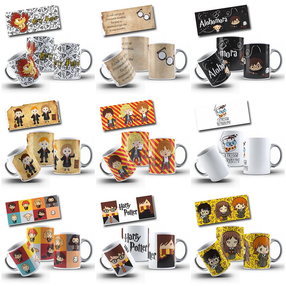 65 Artes para Caneca Harry Potter Arquivo Editável  4