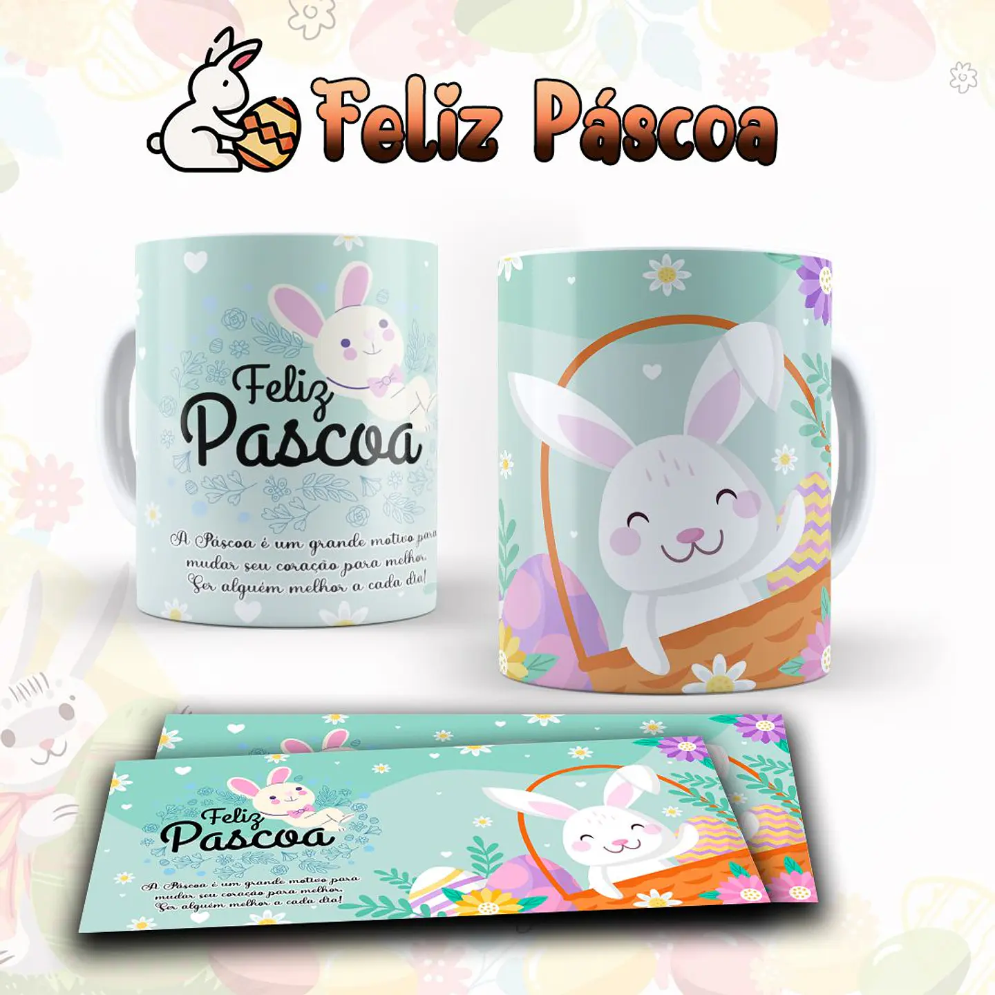 10 Artes para Caneca Páscoa Arquivo Editável  8