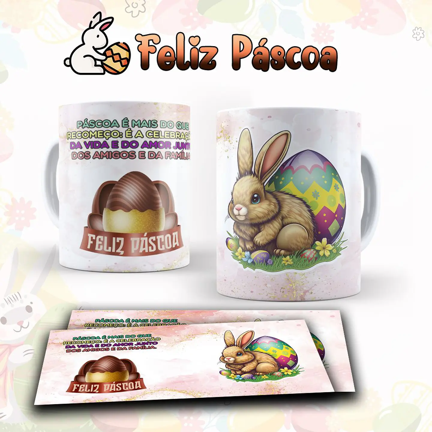 10 Artes para Caneca Páscoa Arquivo Editável  9