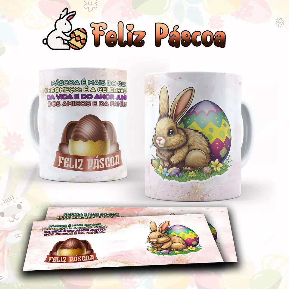 10 Artes para Caneca Páscoa Arquivo Editável  9