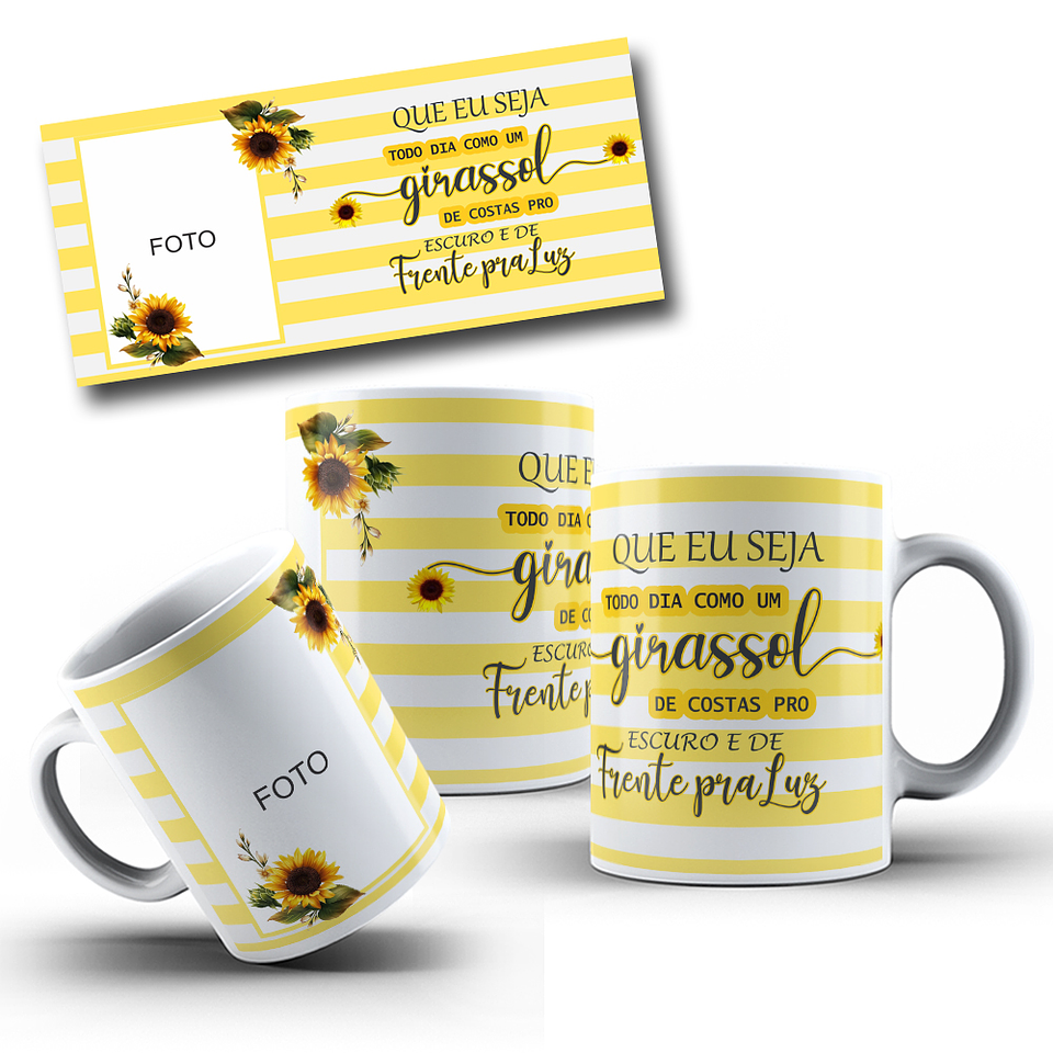 13 Artes para Caneca Girassol Arquivo Editável 2