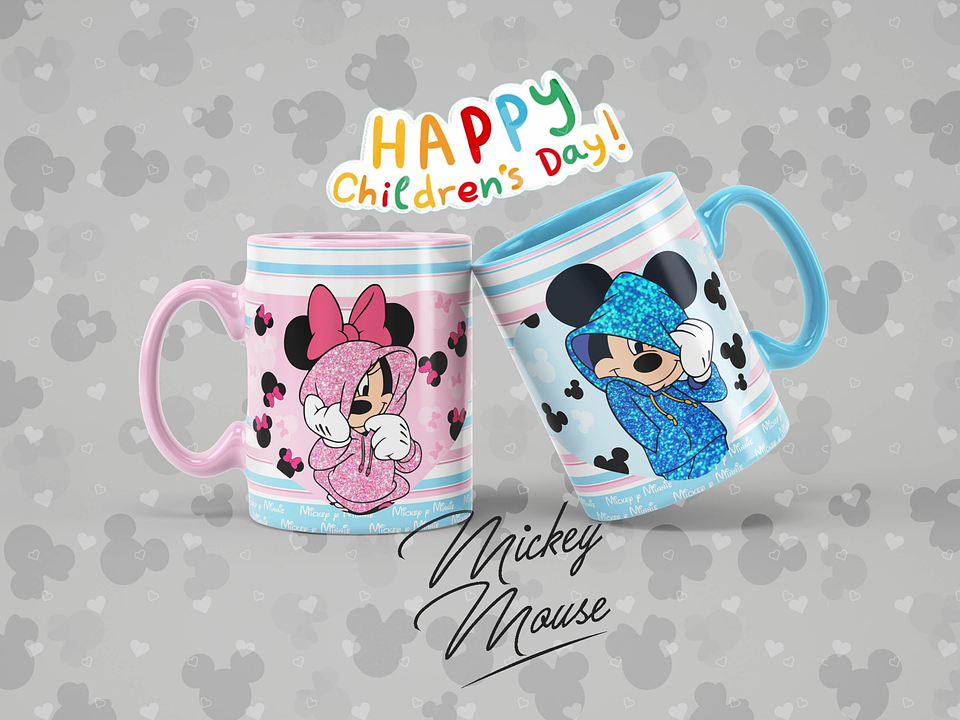 12 Artes para Caneca Disney Mickey Personagens Arquivo em Jpg 4