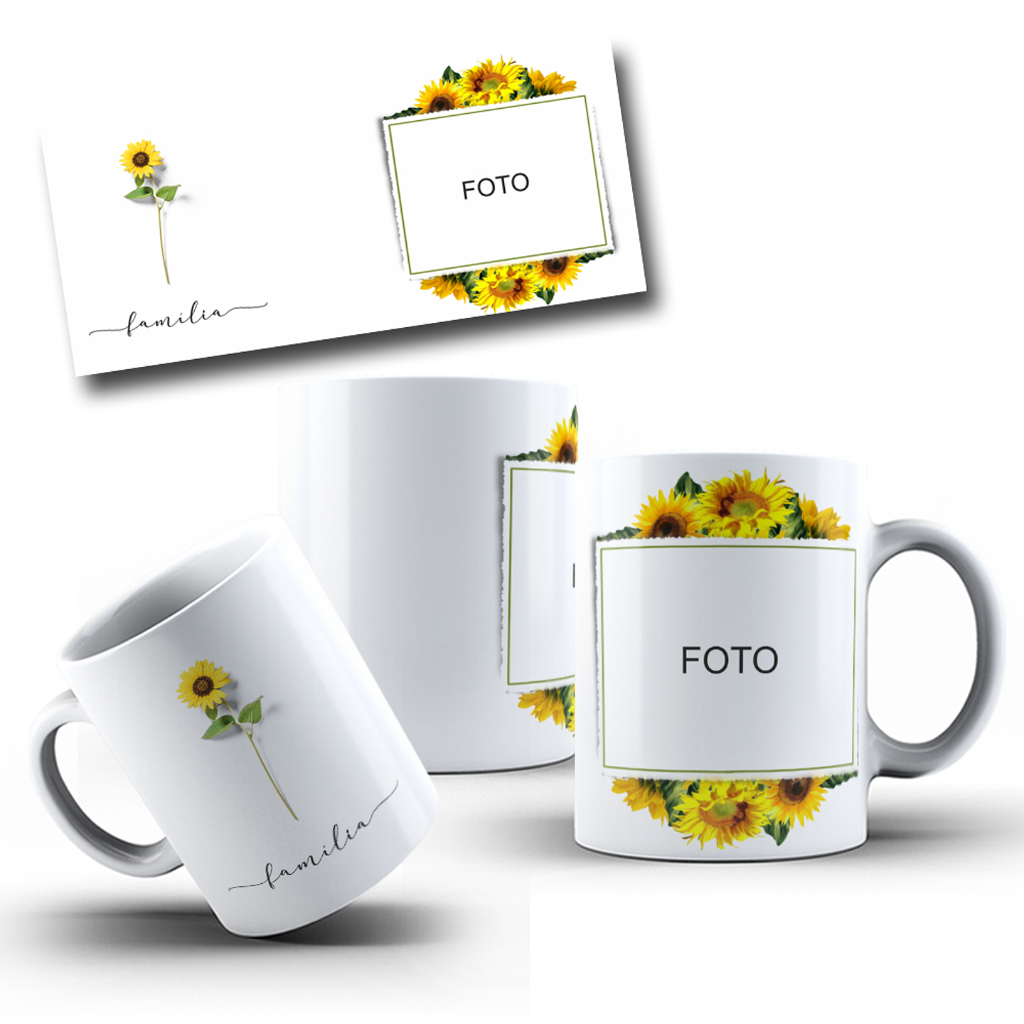 13 Artes para Caneca Girassol Arquivo Editável 3