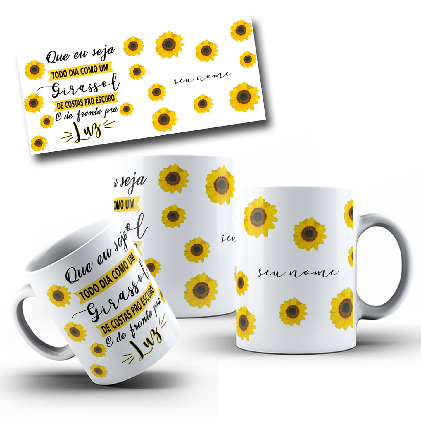 13 Artes para Caneca Girassol Arquivo Editável 5
