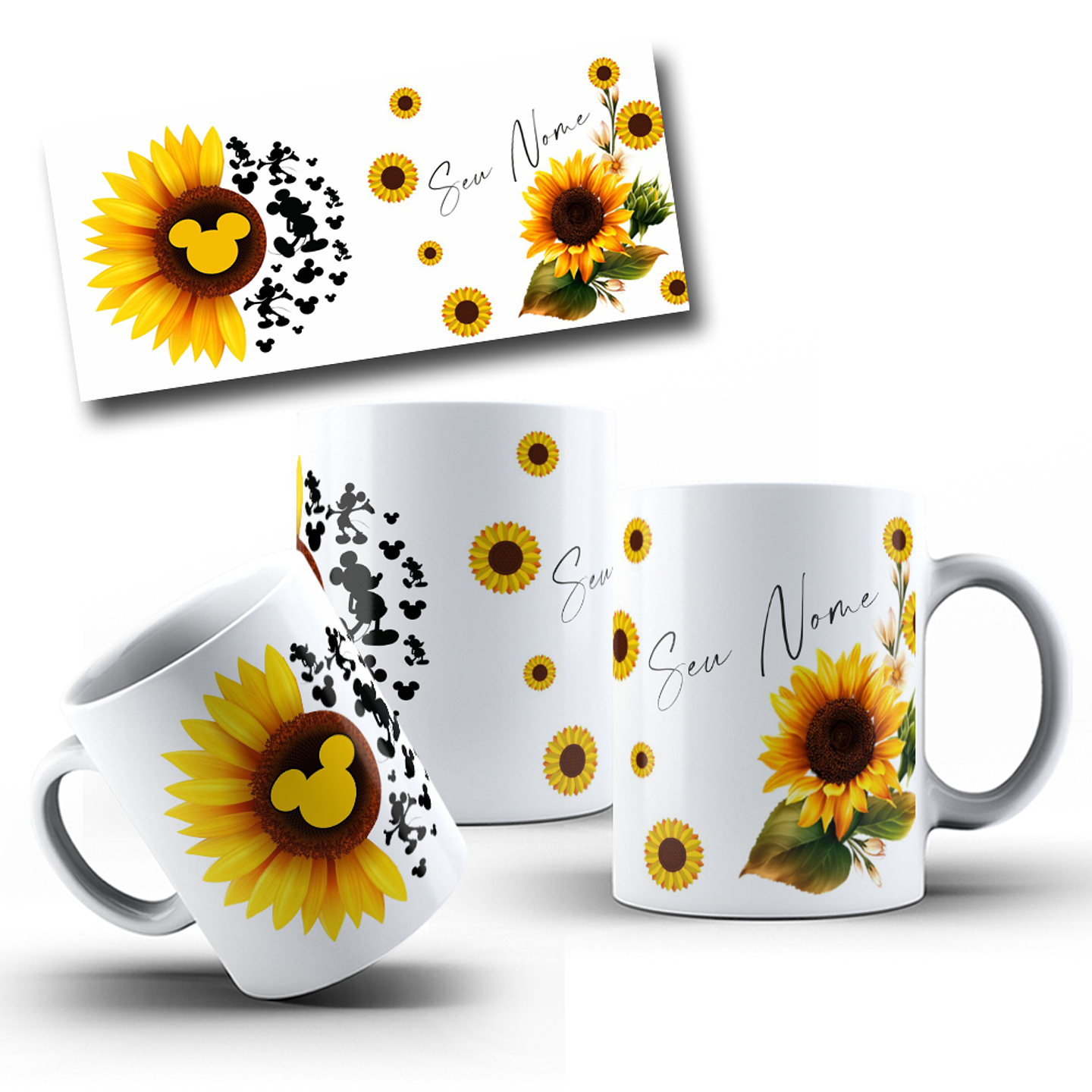 13 Artes para Caneca Girassol Arquivo Editável 9