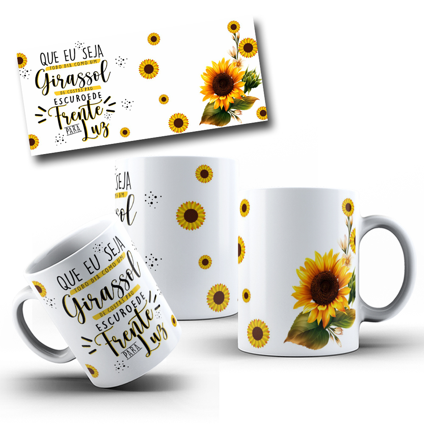 13 Artes para Caneca Girassol Arquivo Editável 10