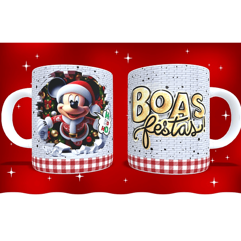 14 Artes para Caneca e Camisa Natal Mickey Arquivo em Png