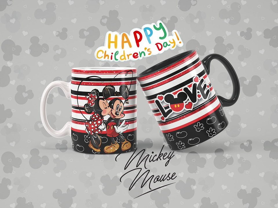 12 Artes para Caneca Disney Mickey Personagens Arquivo em Jpg 8