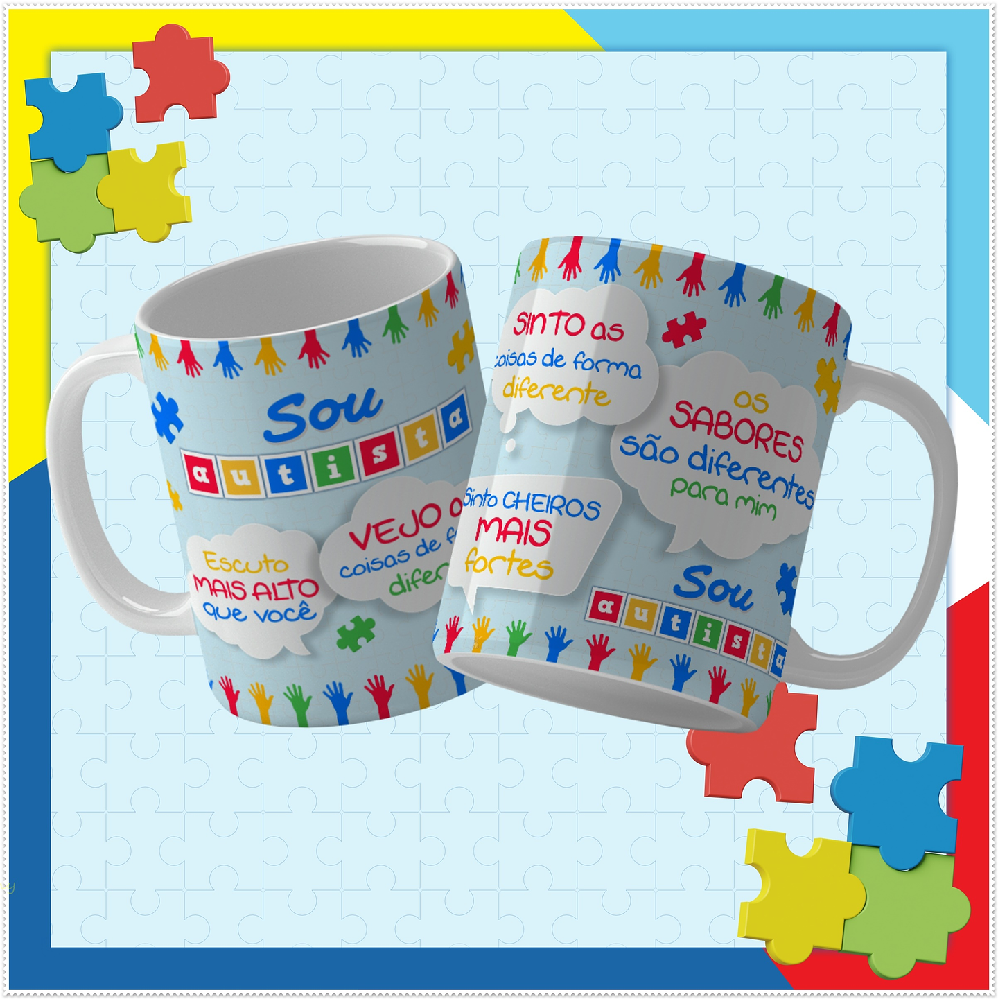 15 Artes para Caneca Autismo Arquivo Editável 1