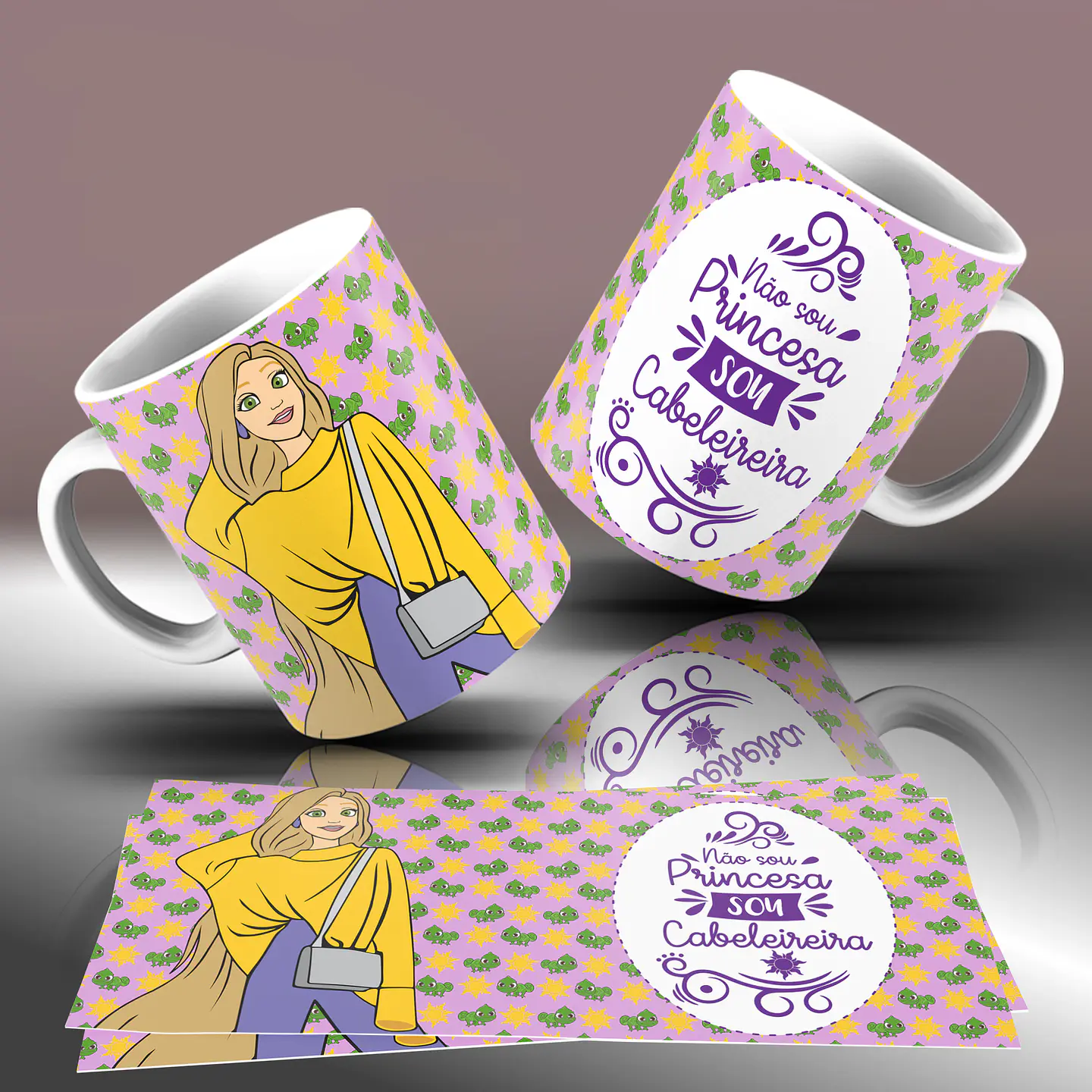 15 Artes para Caneca Princesas da Disney Arquivo Editável 2