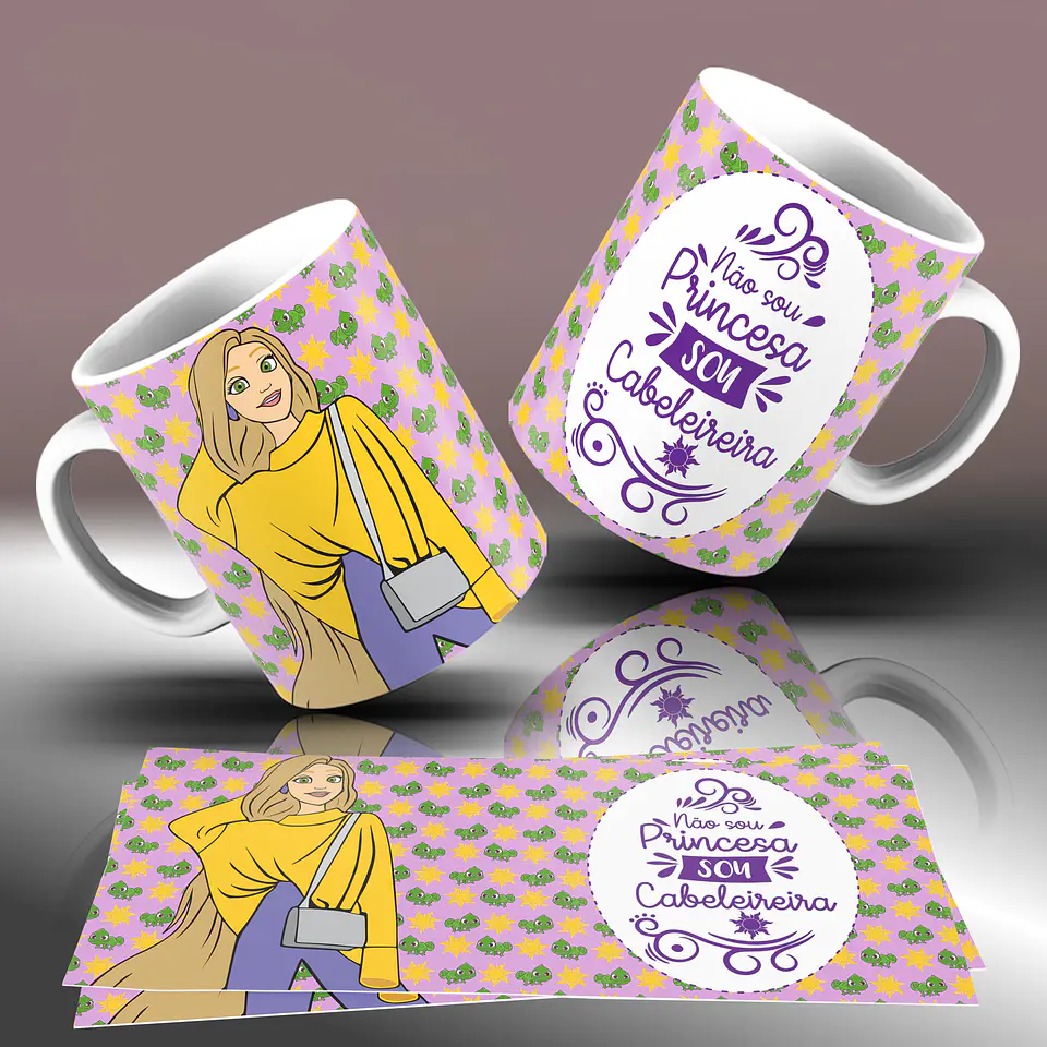 15 Artes para Caneca Princesas da Disney Arquivo Editável 2